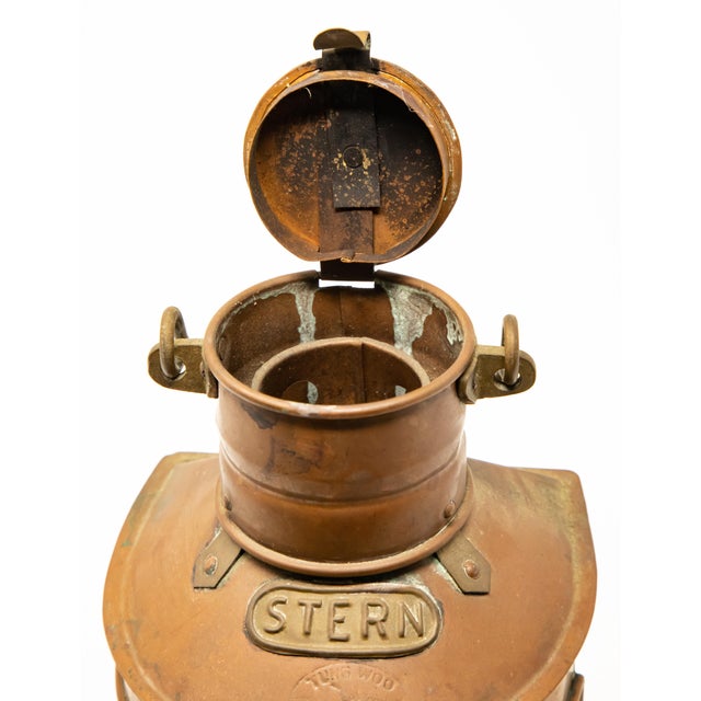 Mid 20th Century Copper Stern Ship Lantern For Sale - Image 11 of 12