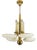 Art Deco Brass and Glass Chandelier, 1930s For Sale
