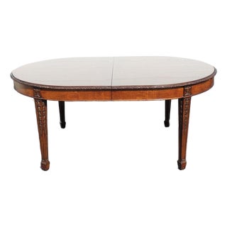 Adams Style Carved Mahogany Dining Table With Three Leaves For Sale