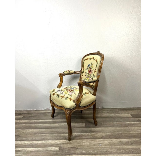 French Mid-Century Belgian Louis XV Armchair For Sale - Image 3 of 9