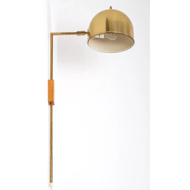 Brass Wall Lamp attributed to Bergboms, Sweden, 1960s For Sale - Image 6 of 10