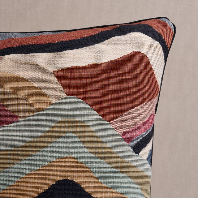 This pillow features Avala Hills. An abstract allover pattern, Avala Hills evokes a stylized rolling landscape. Soft...