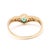 Stones: emerald, 1 stone pear 5 x 3.75 mm approximately .25 carat diamonds, 12 stones round brilliant cut 1.1 - 1.2 mm...