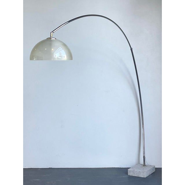 Vintage Chrome and Glass Arc Lamp For Sale - Image 11 of 12