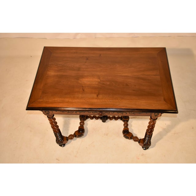 Brown 19th Century French Walnut Inlaid Desk For Sale - Image 8 of 12