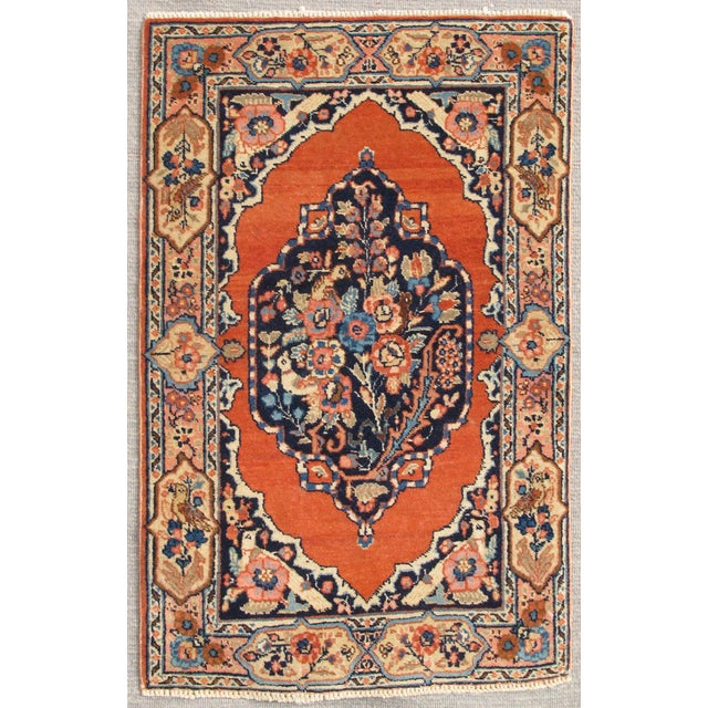 Antique Hand Knotted Persian Fine Tabriz Rug With Ornate Floral Design in Burnt Orange For Sale - Image 4 of 4