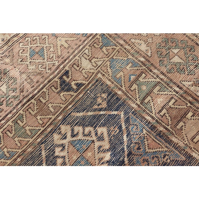 Antique Blue Kazak Gallery Rug, Hand-Knotted Wool, Caucasus 3'10 X 9'8 For Sale - Image 12 of 12