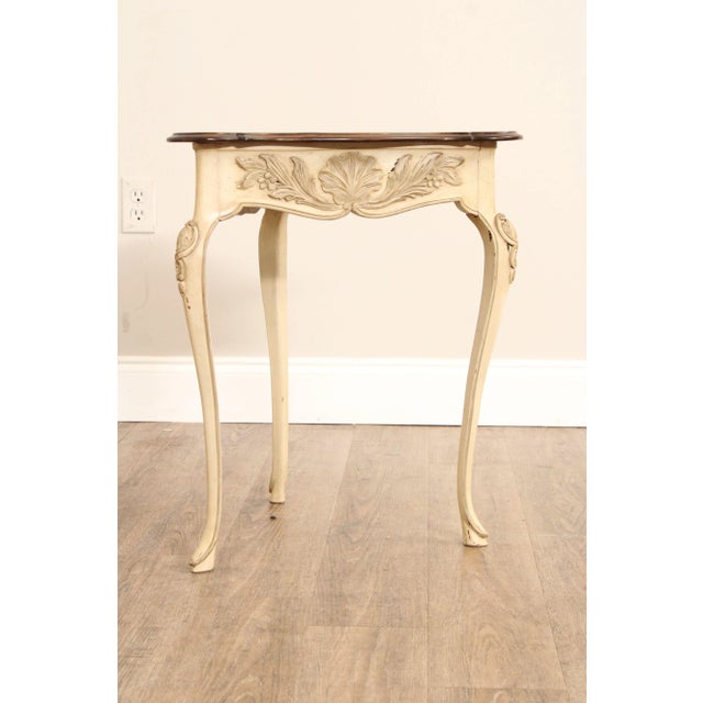 French Louis XV Style Carved and Painted Triangular Side Table For Sale In Philadelphia - Image 6 of 12