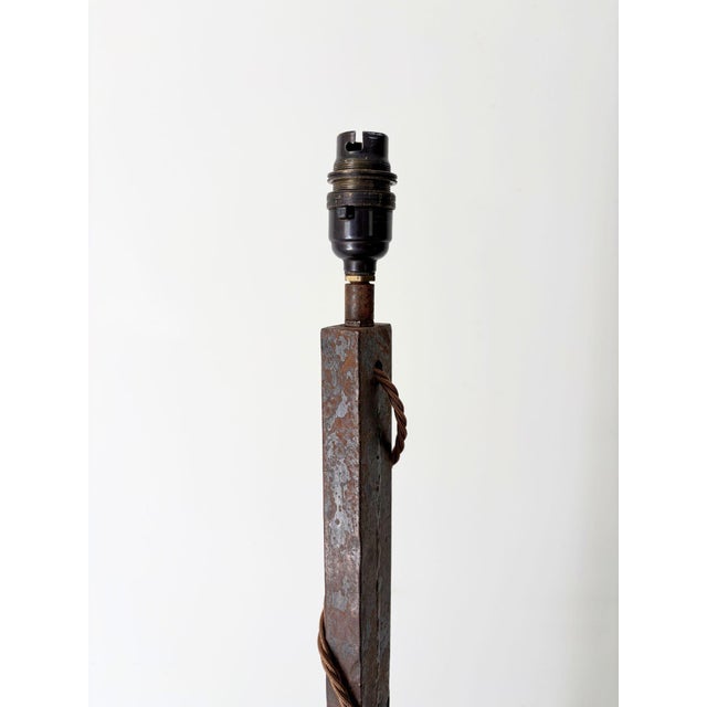 Brutalist Floor Lamp in Forged Iron, France, 1940s For Sale - Image 6 of 11