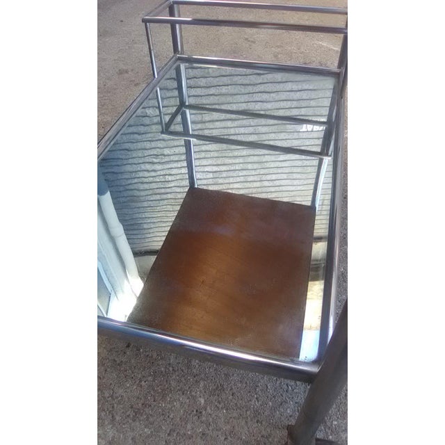 Vintage Chrome Serving Bar Cart For Sale - Image 9 of 11