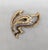 1960s Vintage 1960s Signed Crown Trifari Abstract Goldtone Faux-Citrine & Clear Rhinestone Brooch For Sale - Image 5 of 8