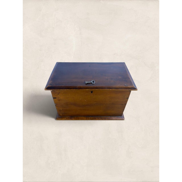English Antique English Oak Tea Caddy With Key, Circa 1900 For Sale - Image 3 of 10