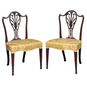English Period Hepplewhite Side Chairs - a Pair
