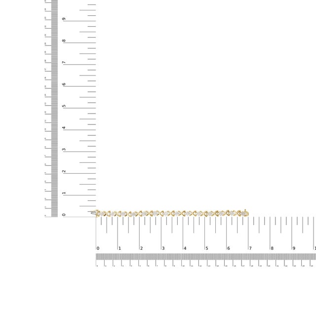 10k Yellow Gold 2.00 Cttw Diamond Cluster and Alternating "X" Link Bracelet (I-J Color, I3 Clarity) For Sale In New York - Image 6 of 6