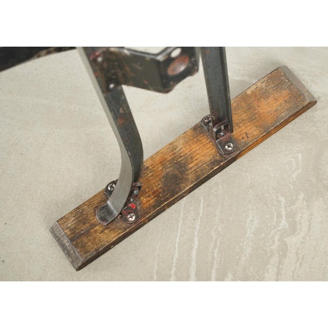 Early 20th Century Reclaimed Three Seater Wooden Folding Stadium Seats For Sale - Image 6 of 16