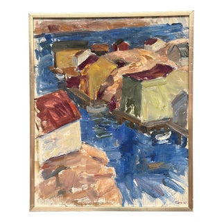 Tryggve Örn, Vivid Landscape, 1975, Oil Painting on Canvas, Framed For Sale