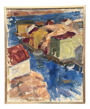 Tryggve Örn, Vivid Landscape, 1975, Oil Painting on Canvas, Framed