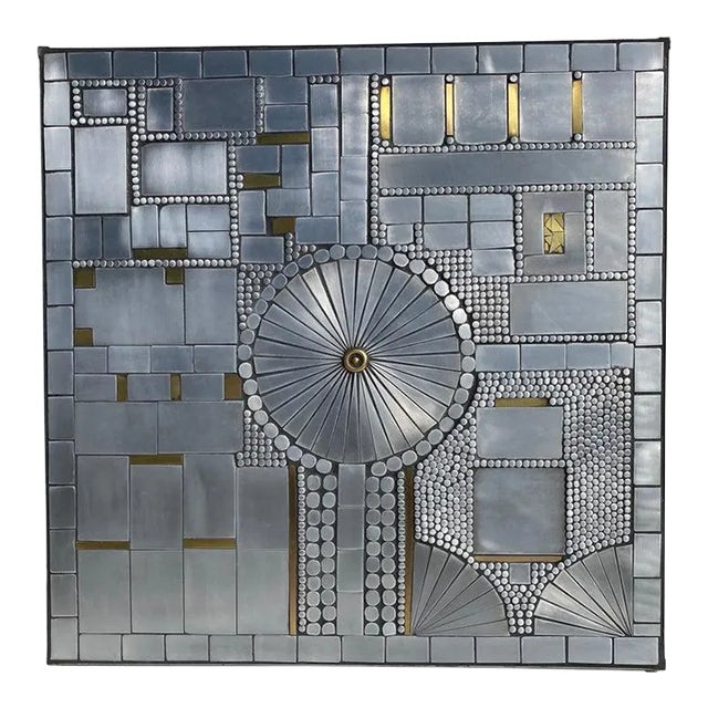 1960s Mosaic Aluminum Wall Sculpture by Raf Verjans For Sale