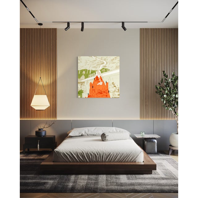 Figurative Food Lady by Steve Moors 36"x36". Ready to Hang. For Sale - Image 3 of 9