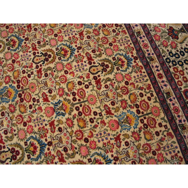 Early 20th Century 1910s Beige Floral Vase Antique n.w. Persian Tabriz Rug 10'3" X 14' Handknotted Wool Carpet For Sale - Image 5 of 6