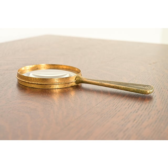 Tiffany Studios Tiffany Studios New York Graduate Pattern Bronze Doré Magnifying Glass For Sale - Image 4 of 13
