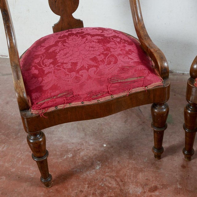 Red Fabric Armchairs, Set of 2 For Sale - Image 13 of 18