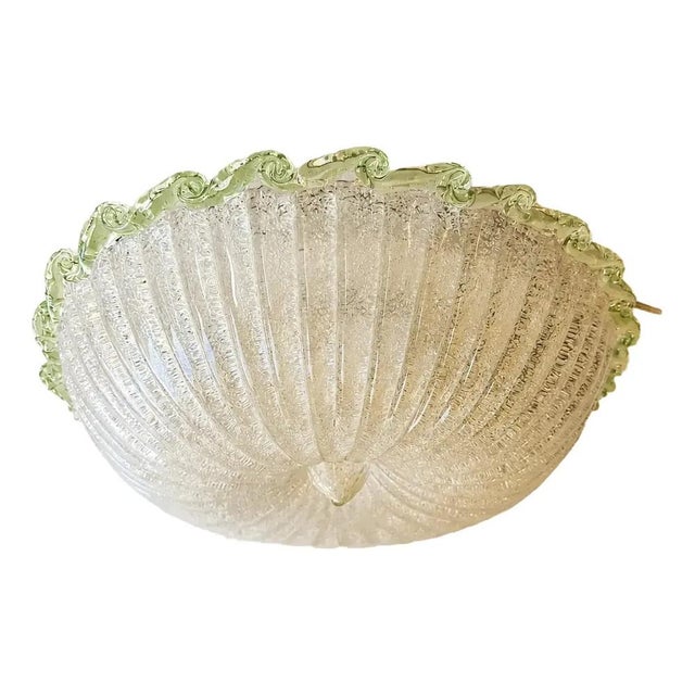Glass Italian White Graniglia Budinomurano Glass Flush Mount by Simoeng For Sale - Image 7 of 7