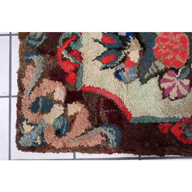 Late 19th Century 1880s Handmade Antique American Hooked Rug 2' X 3.5' For Sale - Image 5 of 11
