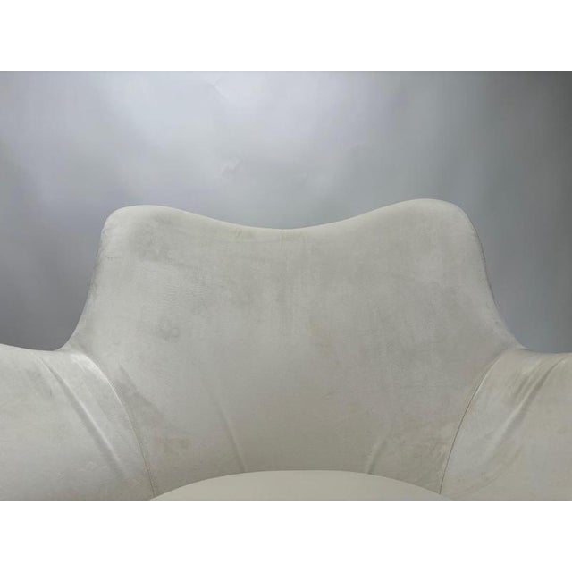 Wood Perla Lounge Chairs in White Fabric by Guglielmo Veronesi, Italy, 1950s, Set of 2 For Sale - Image 7 of 9