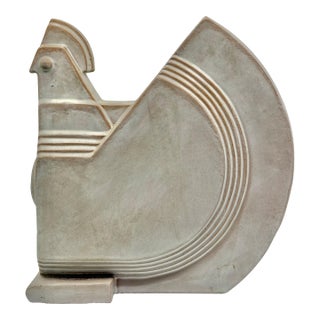 1960s Architectural Rooster Pottery Figure For Sale