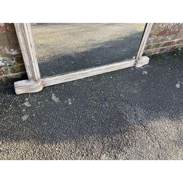 Large Antique English Arched Overmantle Mirror For Sale - Image 5 of 7