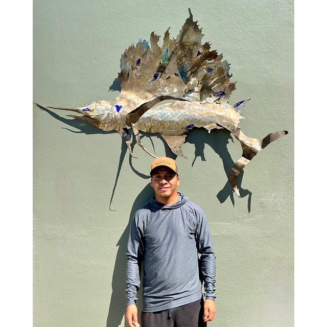 Vintage Metal Sailfish Wall Sculpture For Sale - Image 15 of 18