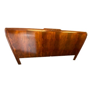 Baker Furniture Crotched Mahogany King Headboard For Sale