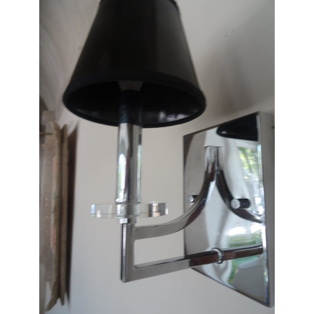 Modern Chrome + Glass Wall Sconce For Sale - Image 4 of 7