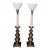 Mid 20th Century Pair of Stiffel Torchiere Brass Lamps For Sale