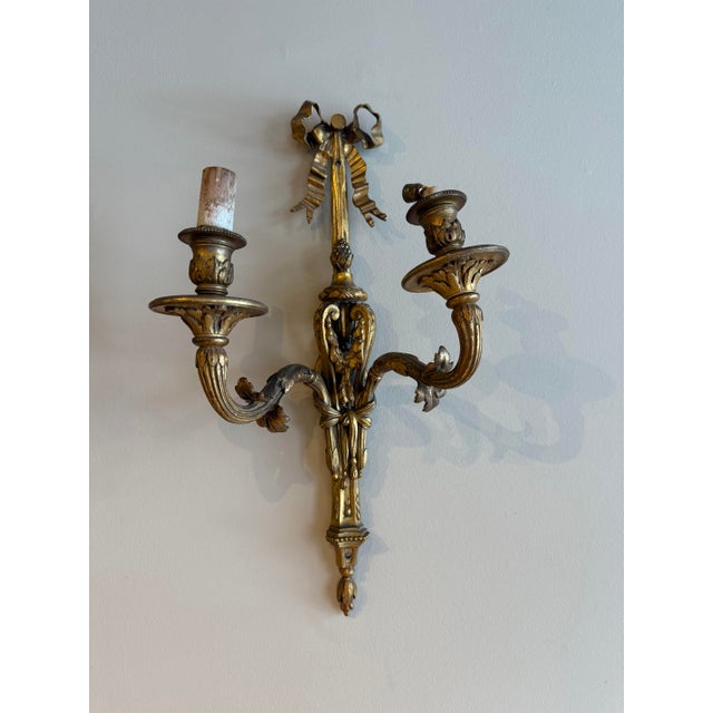 1900s Pair of Gilded Iron French Sconces For Sale - Image 9 of 9