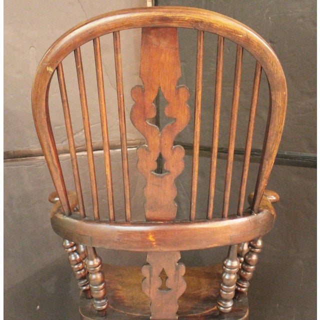 Brown Circa 1830s-40s English High Back Tavern Windsor Arm Chair For Sale - Image 8 of 12
