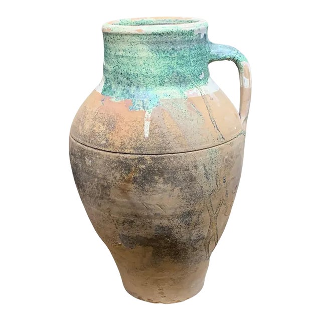 Vintage Turkish Terracotta Oil Jar For Sale