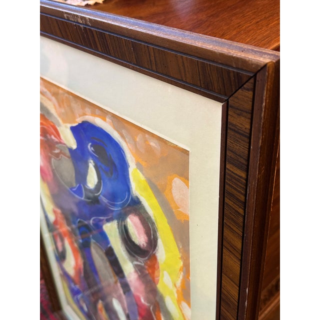 1960s Ferdinand Hocks 1964 Abstract Figurative Painting on Paper, Signed in Lower Right, Framed For Sale - Image 5 of 8