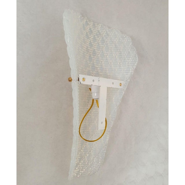 1970s Opaline, Mid Century Modern, Murano Glass Sconces - a Pair For Sale - Image 11 of 11