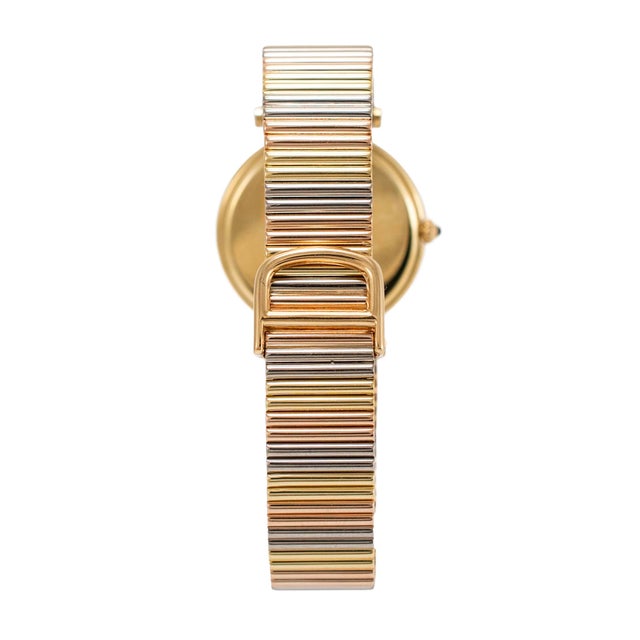 Vintage Cartier Panthere Vendome 30mm Ref 8100 18k Tri-Color Gold Quartz Watch For Sale In Houston - Image 6 of 10