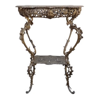 Antique French Louis XVI Cast Iron Console Table For Sale