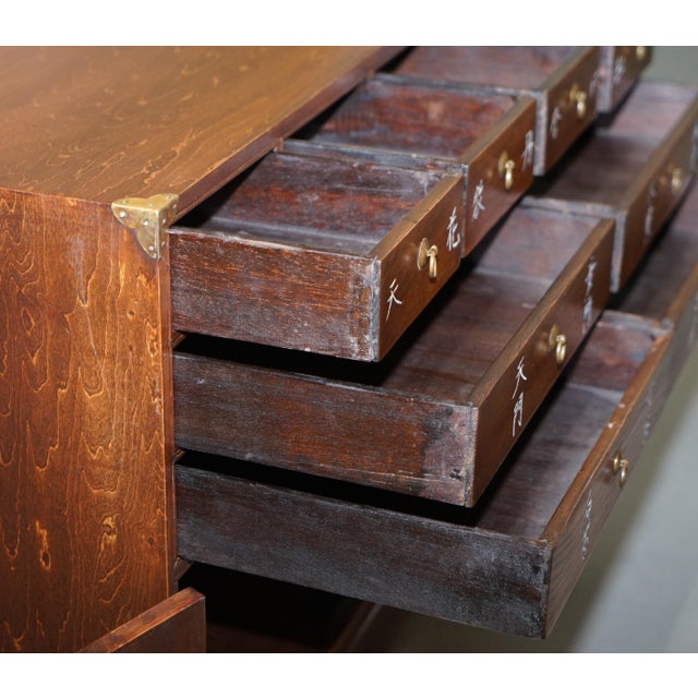 Chinese Burr & Burl Elm Apothecary Chest of Drawers with Cupboard Base For Sale - Image 18 of 18