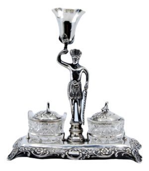 Silver Toothpick Holder with Warrior