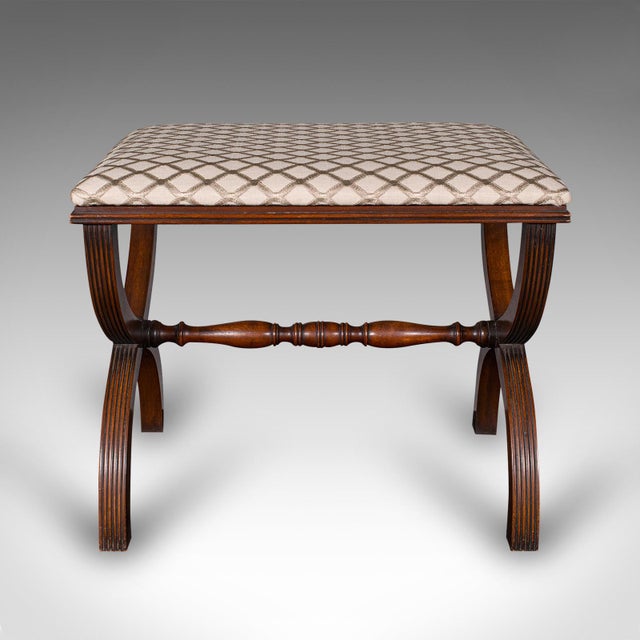 1980's Vintage Regency Revival Footstool For Sale - Image 4 of 9