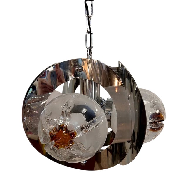 Blown Murano Glass Pendant Light, 1970s For Sale