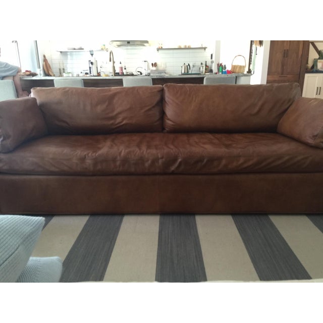Restoration Hardware Belgian Track Arm Leather Sofa | Chairish