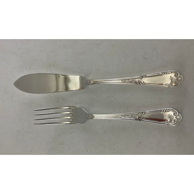 New 1980s Silver Fish Set of 12 Pair Fish Eaters & Fish Servers, La Regence - 26 PCS For Sale - Image 15 of 16