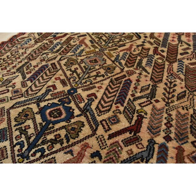 1970s Hamedan Rug 3’4” X 6’8” Ivory Wool Semi-Antique Hand-Knotted Carpet For Sale - Image 5 of 14