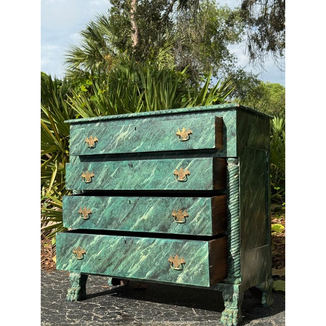 Antique Faux Marble Painted Chest of Drawers For Sale - Image 4 of 8